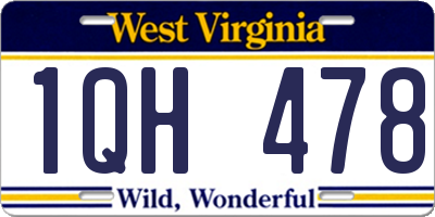 WV license plate 1QH478