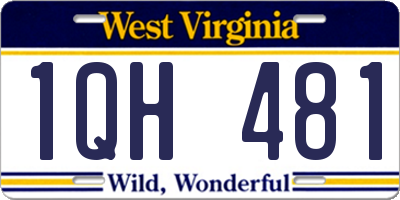WV license plate 1QH481