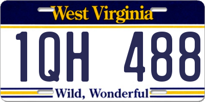 WV license plate 1QH488
