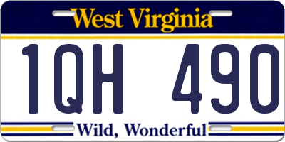 WV license plate 1QH490