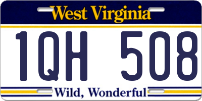 WV license plate 1QH508