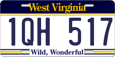 WV license plate 1QH517