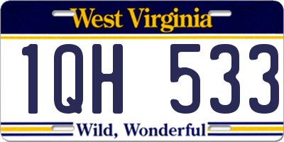 WV license plate 1QH533
