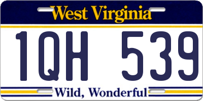 WV license plate 1QH539