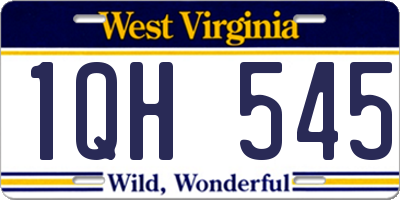 WV license plate 1QH545