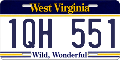 WV license plate 1QH551