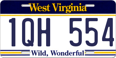 WV license plate 1QH554