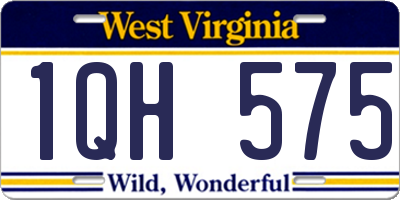 WV license plate 1QH575