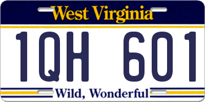 WV license plate 1QH601