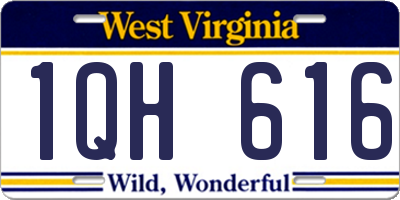 WV license plate 1QH616