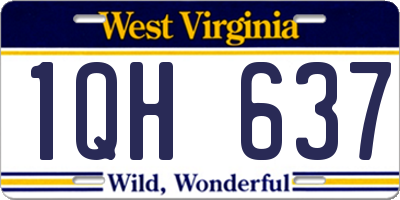 WV license plate 1QH637