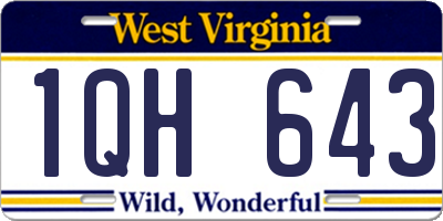 WV license plate 1QH643