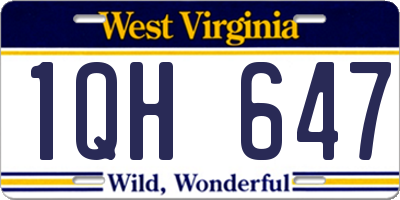 WV license plate 1QH647