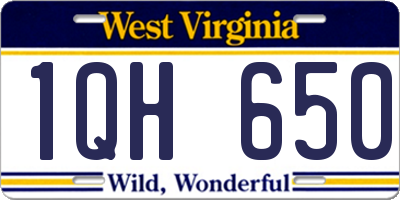WV license plate 1QH650