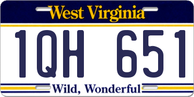 WV license plate 1QH651