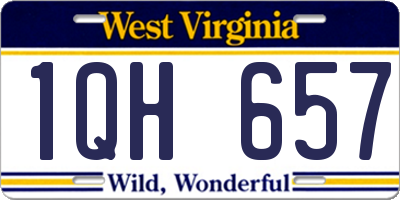 WV license plate 1QH657