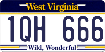WV license plate 1QH666