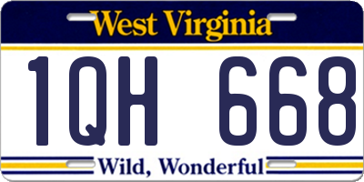 WV license plate 1QH668
