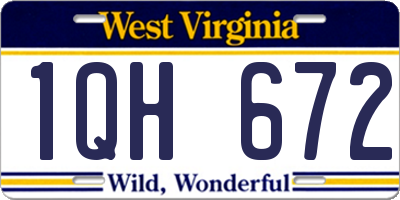 WV license plate 1QH672