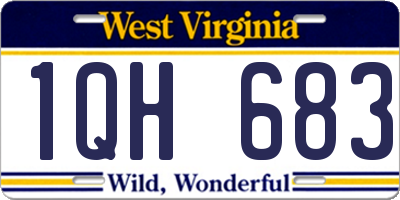 WV license plate 1QH683