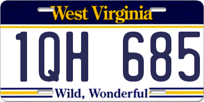WV license plate 1QH685