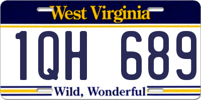 WV license plate 1QH689