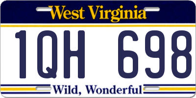 WV license plate 1QH698