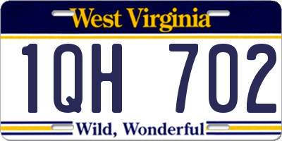 WV license plate 1QH702