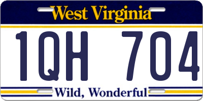 WV license plate 1QH704