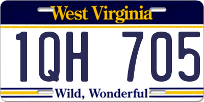 WV license plate 1QH705