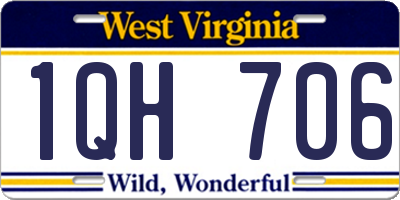 WV license plate 1QH706