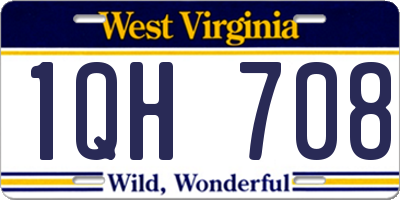 WV license plate 1QH708