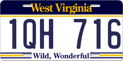 WV license plate 1QH716