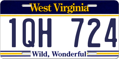 WV license plate 1QH724
