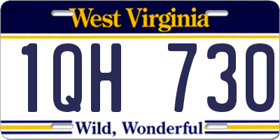 WV license plate 1QH730