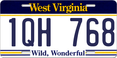 WV license plate 1QH768