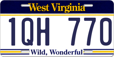 WV license plate 1QH770