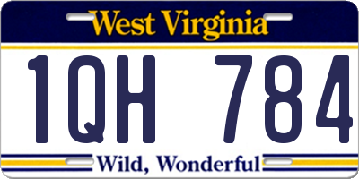WV license plate 1QH784