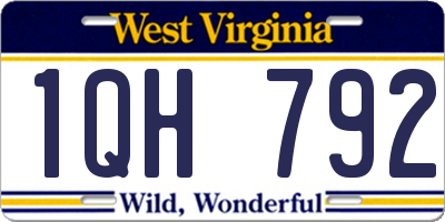 WV license plate 1QH792
