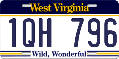 WV license plate 1QH796