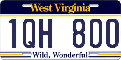 WV license plate 1QH800
