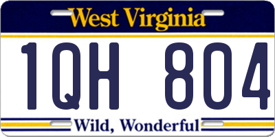 WV license plate 1QH804