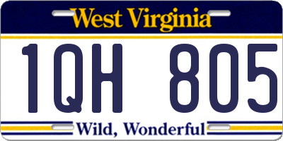 WV license plate 1QH805