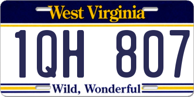 WV license plate 1QH807
