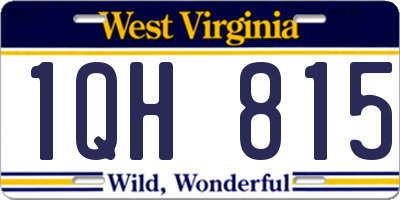 WV license plate 1QH815