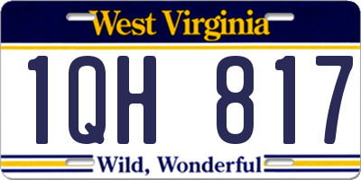 WV license plate 1QH817