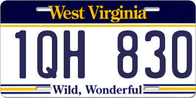 WV license plate 1QH830