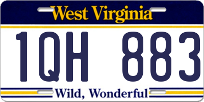 WV license plate 1QH883