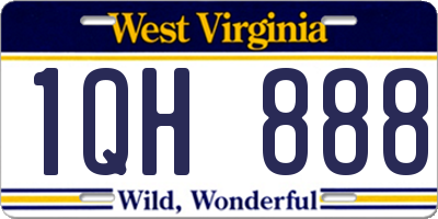 WV license plate 1QH888