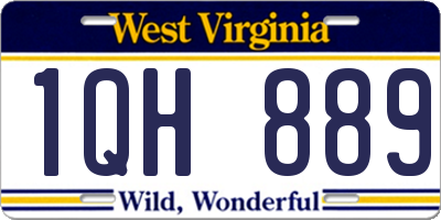 WV license plate 1QH889